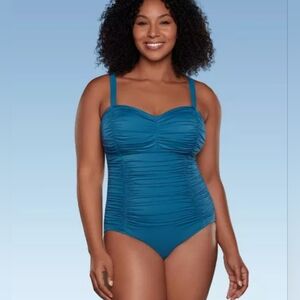 Aqua Green One Piece Shape + Style Swimsuit